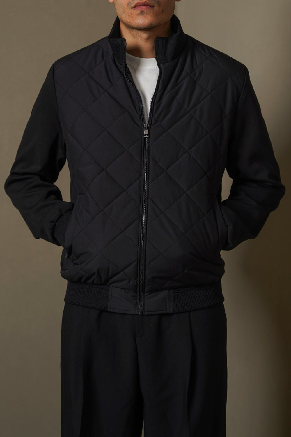 BLACK POLO QUILT JACKET