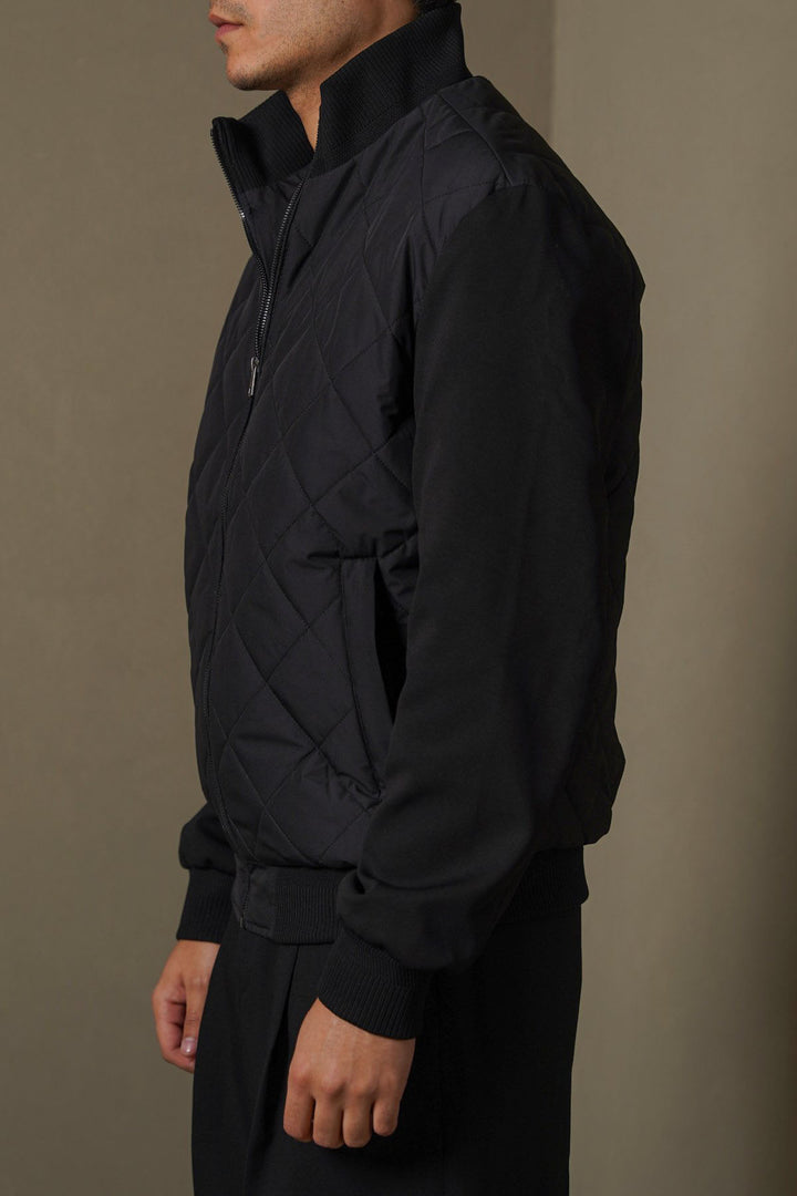 BLACK POLO QUILT JACKET