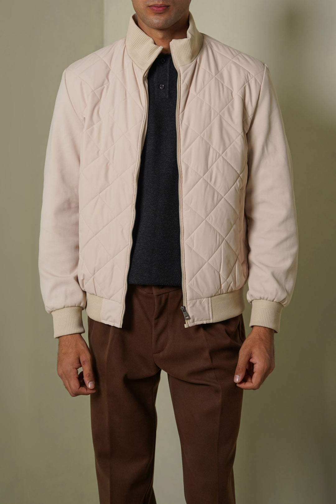 SAND POLO QUILT JACKET
