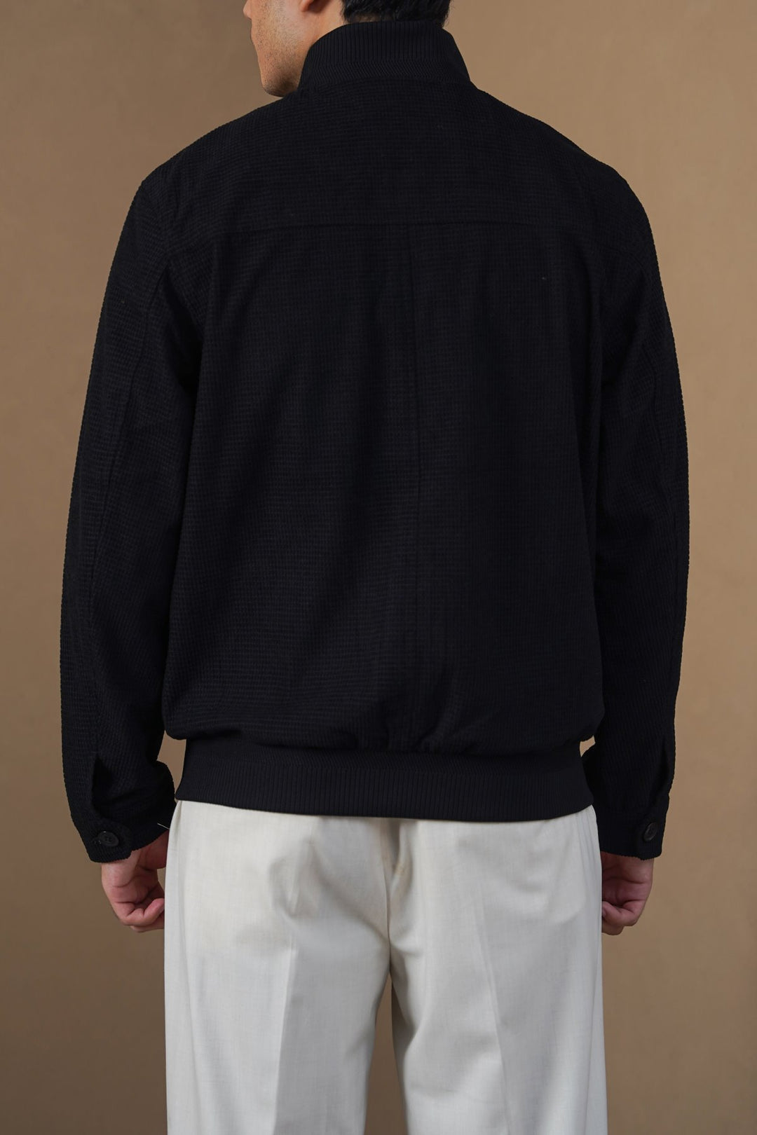 BLACK MOCKNECK CARDIGAN