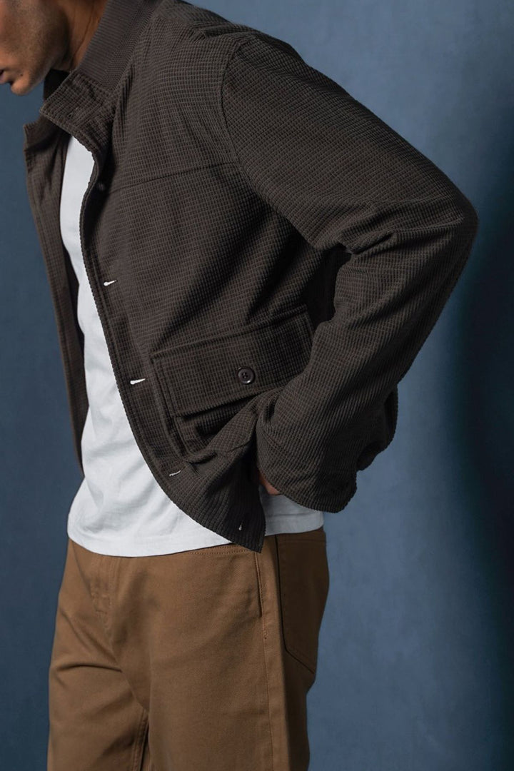 COFFEE MOCKNECK CARDIGAN