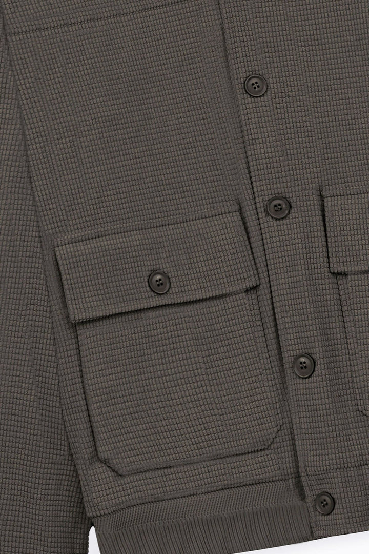 COFFEE MOCKNECK CARDIGAN