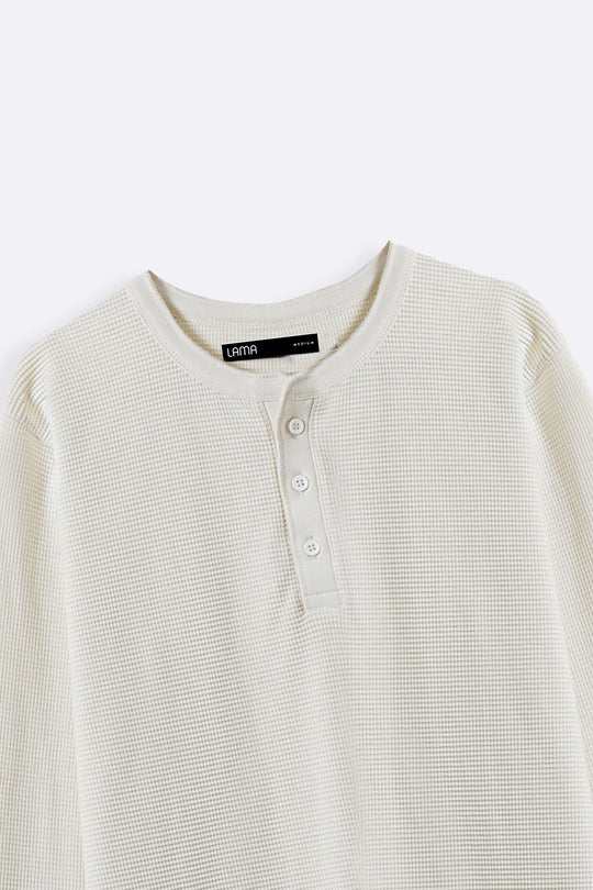 IVORY WAFFLE KNIT T-SHIRT