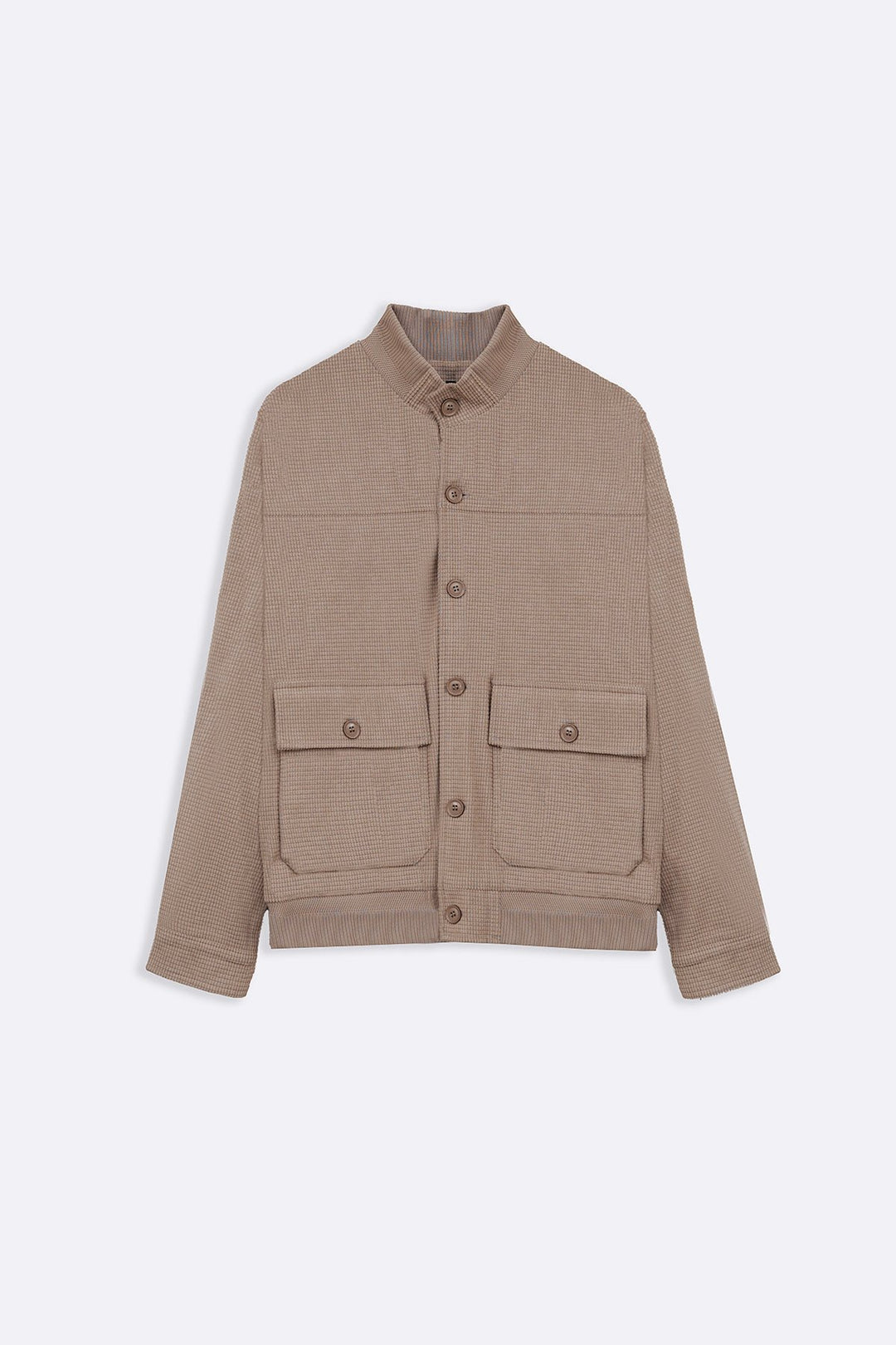 SAND MOCKNECK CARDIGAN