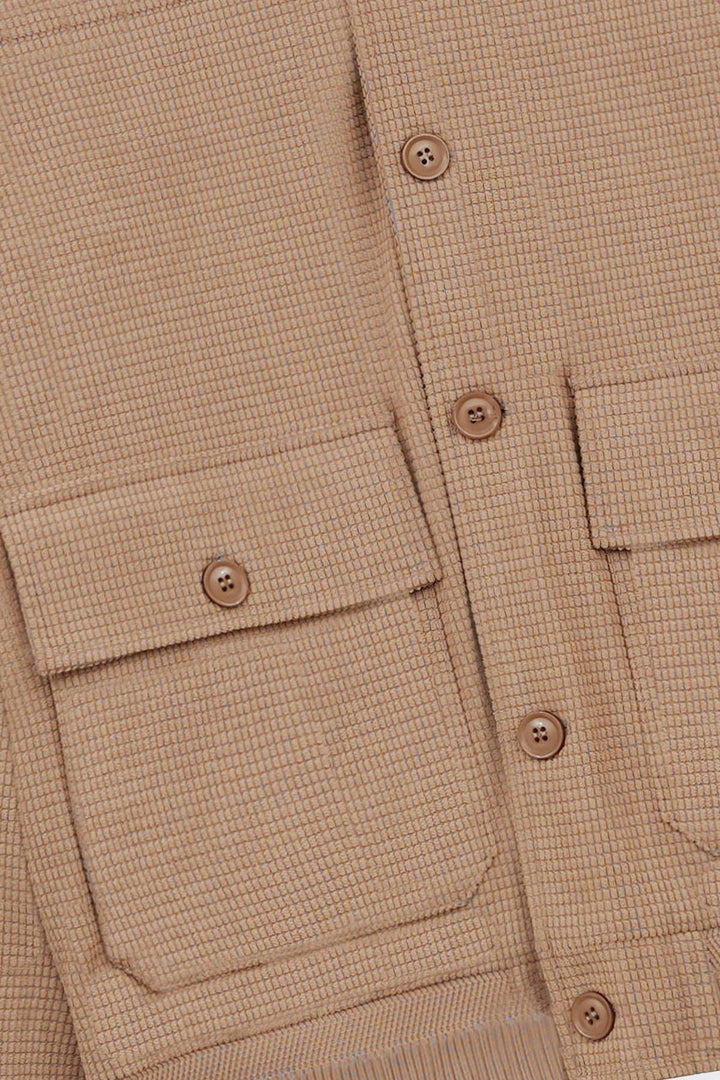 SAND MOCKNECK CARDIGAN