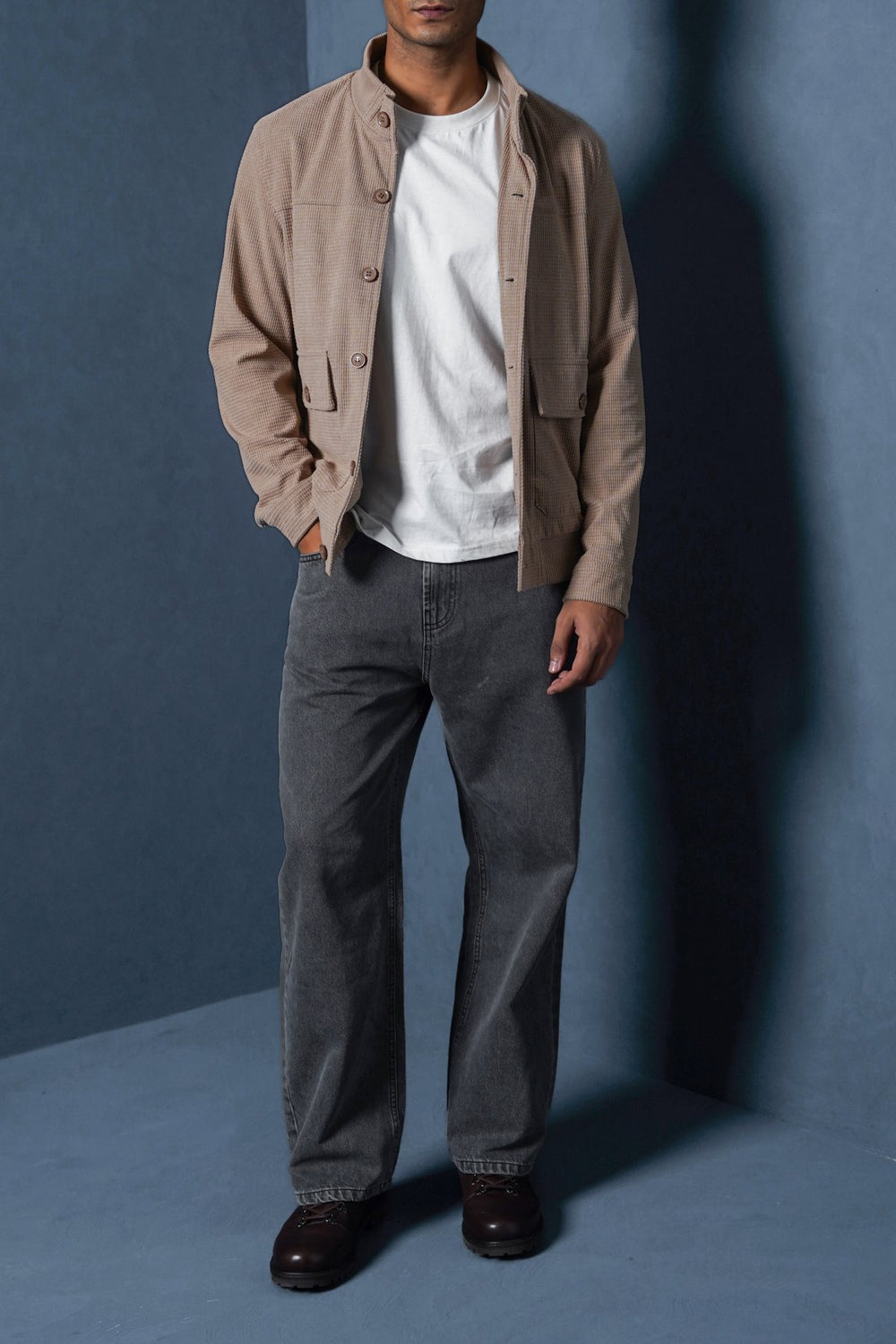 SAND MOCKNECK CARDIGAN