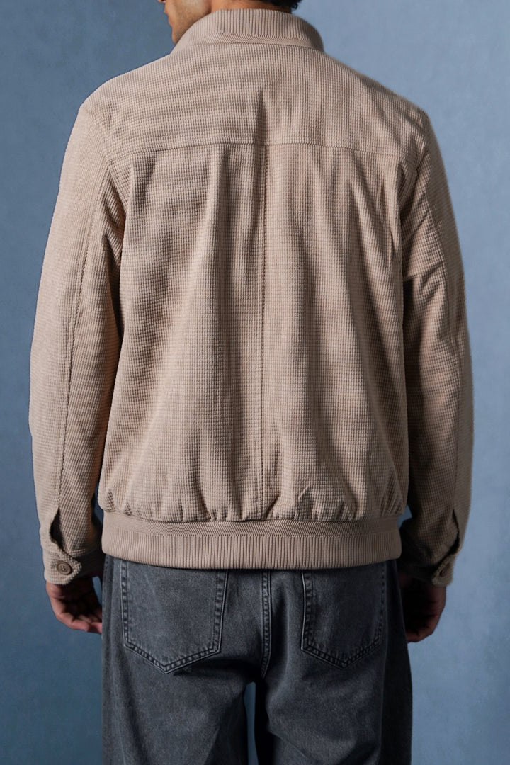 SAND MOCKNECK CARDIGAN