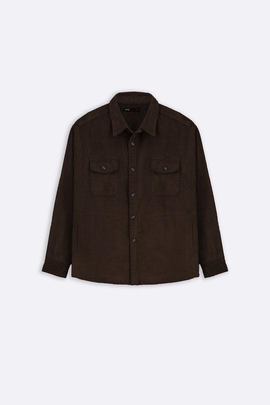 COFFEE CORDUROY SHACKET