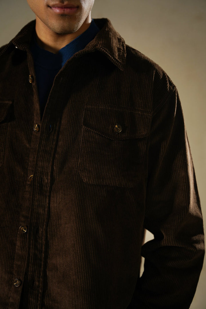 COFFEE CORDUROY SHACKET