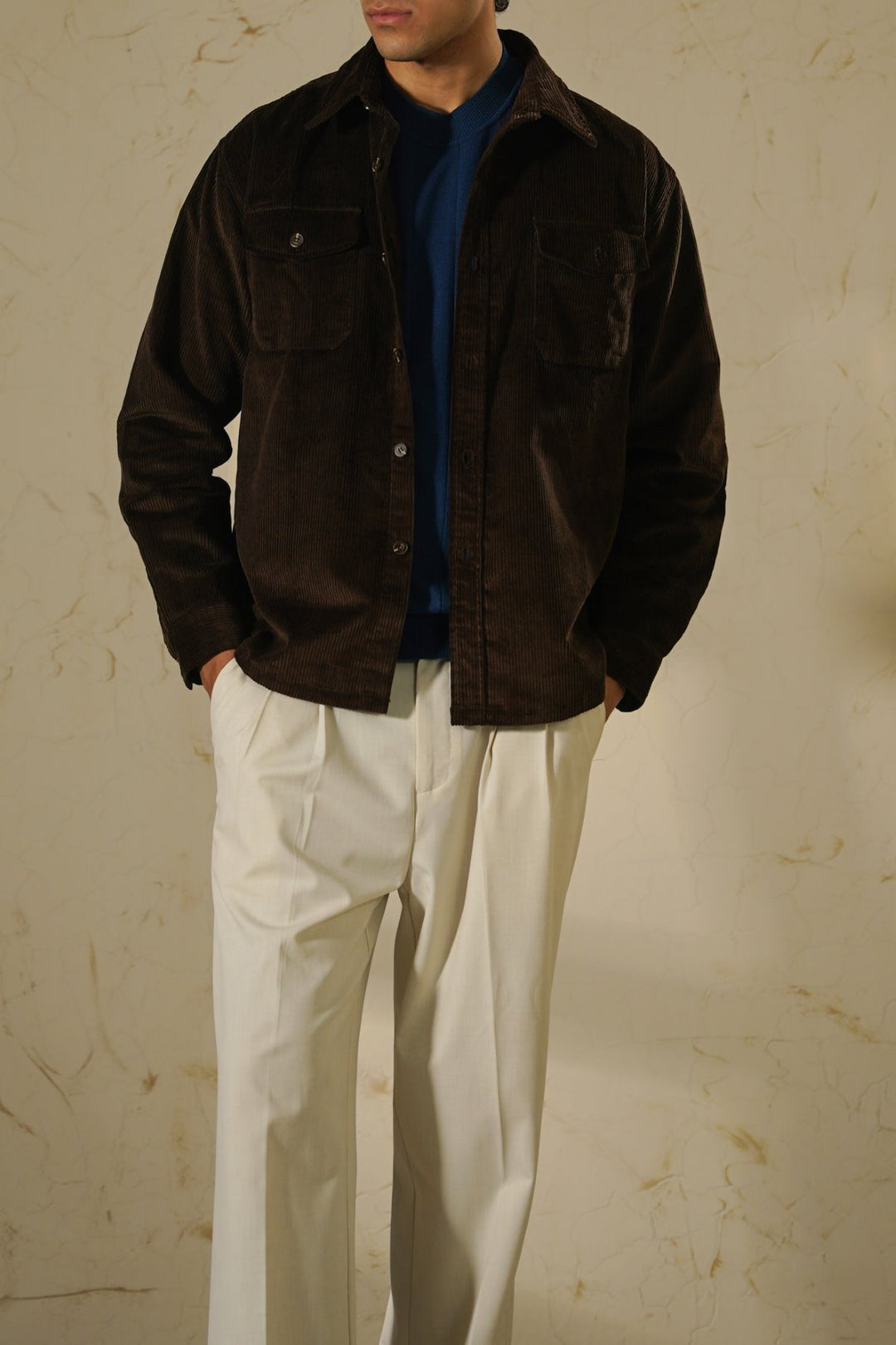 COFFEE CORDUROY SHACKET