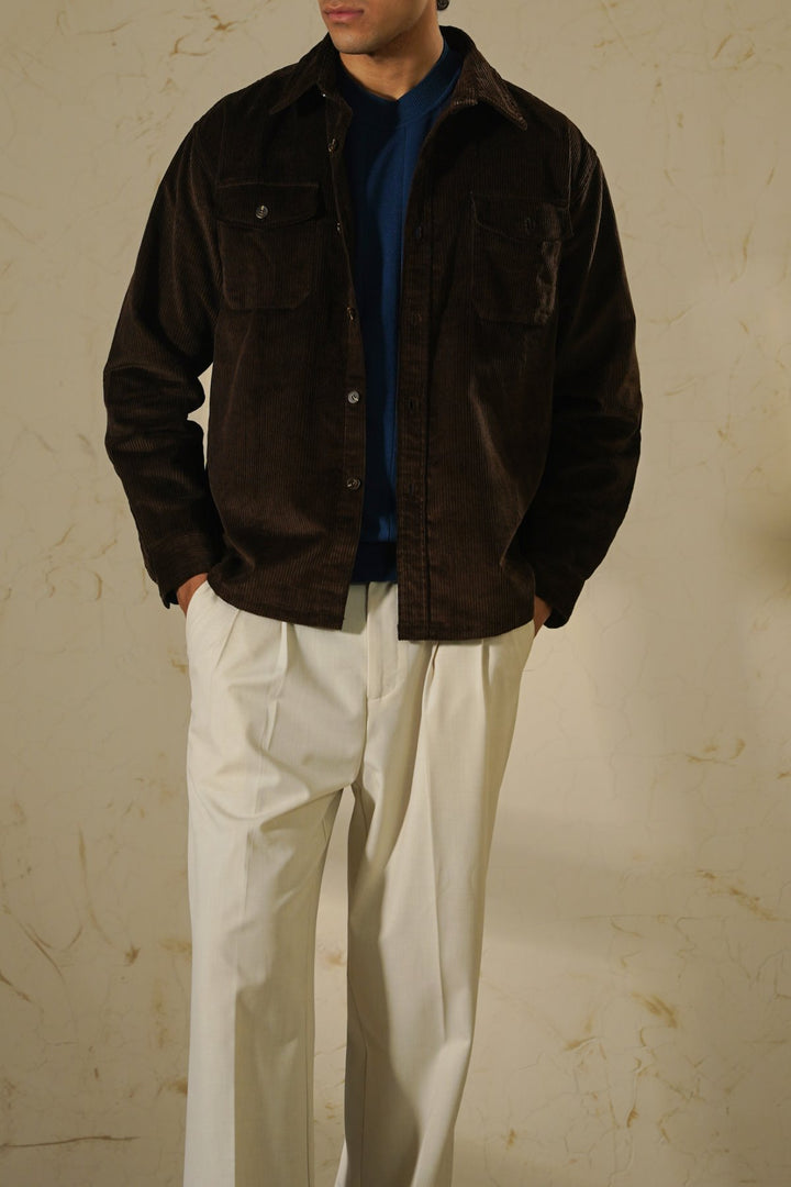 COFFEE CORDUROY SHACKET