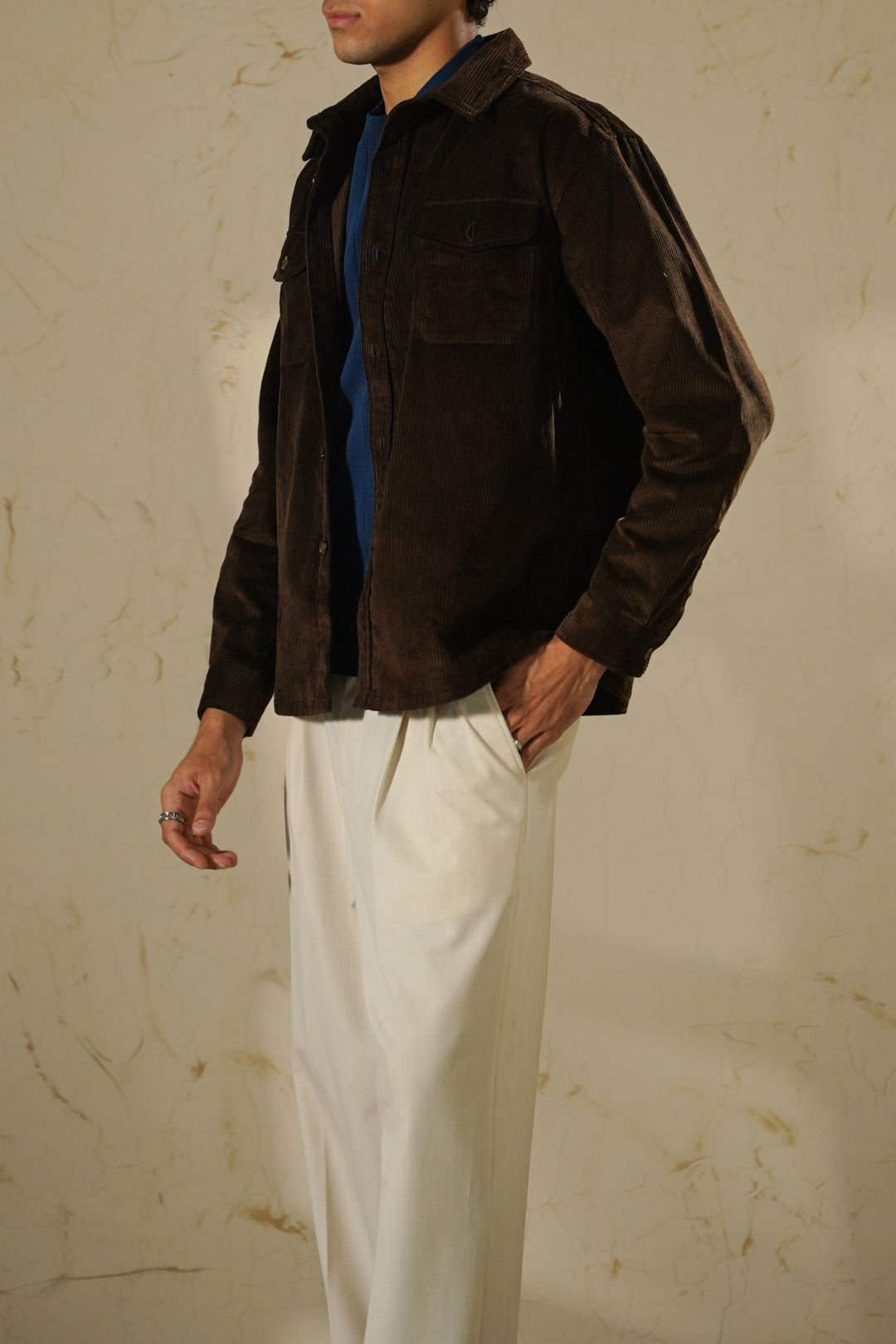 COFFEE CORDUROY SHACKET