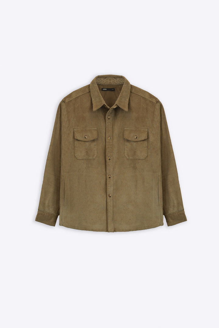 KHAKI CORDUROY SHACKET