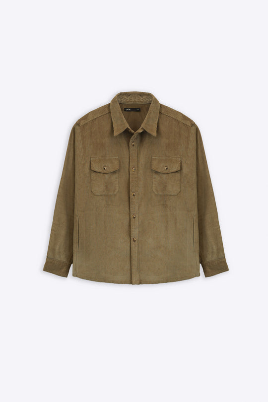 KHAKI CORDUROY SHACKET