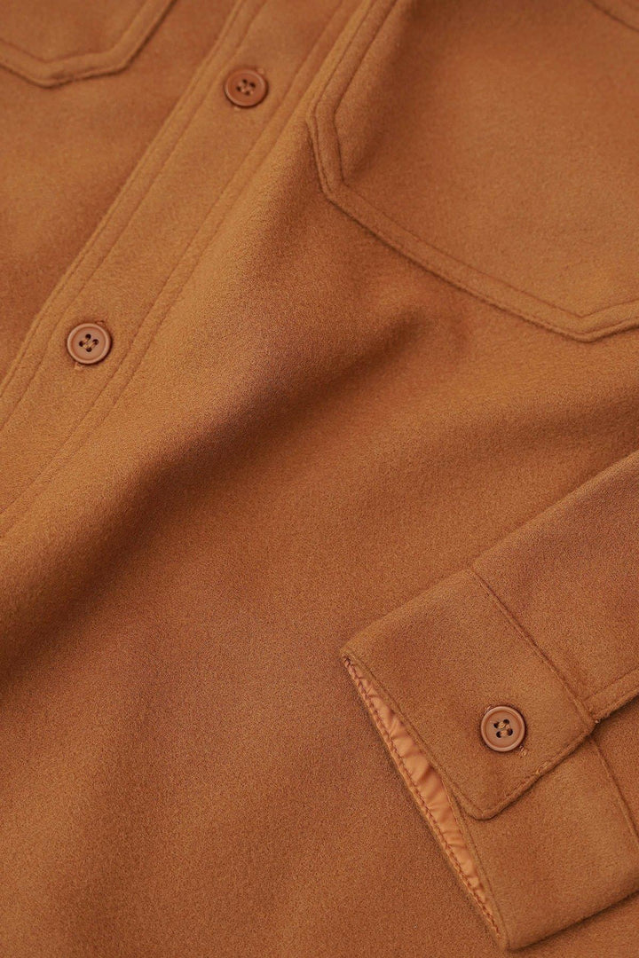 MUSTARD FAUX WOOL SHACKET