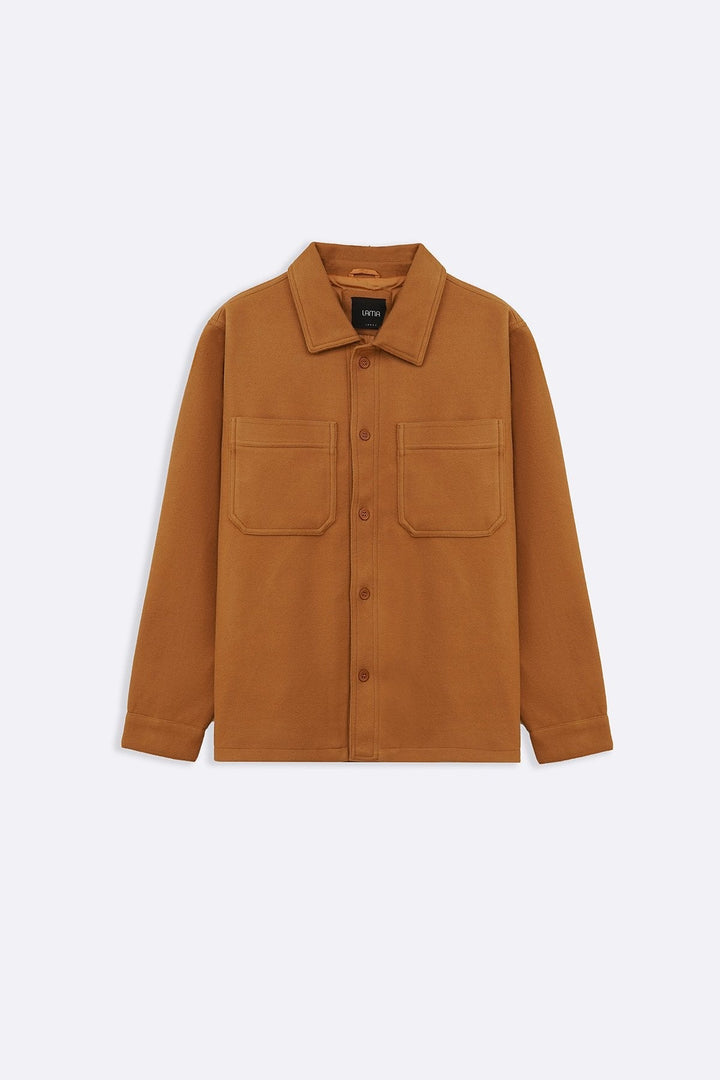 MUSTARD FAUX WOOL SHACKET