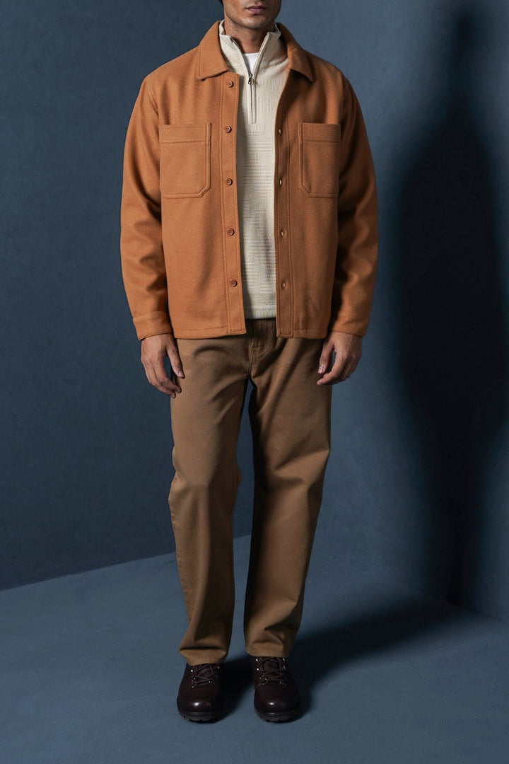 MUSTARD FAUX WOOL SHACKET