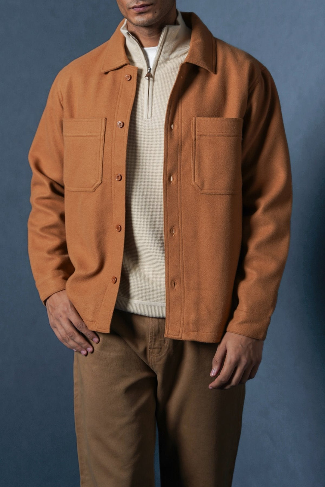 MUSTARD FAUX WOOL SHACKET