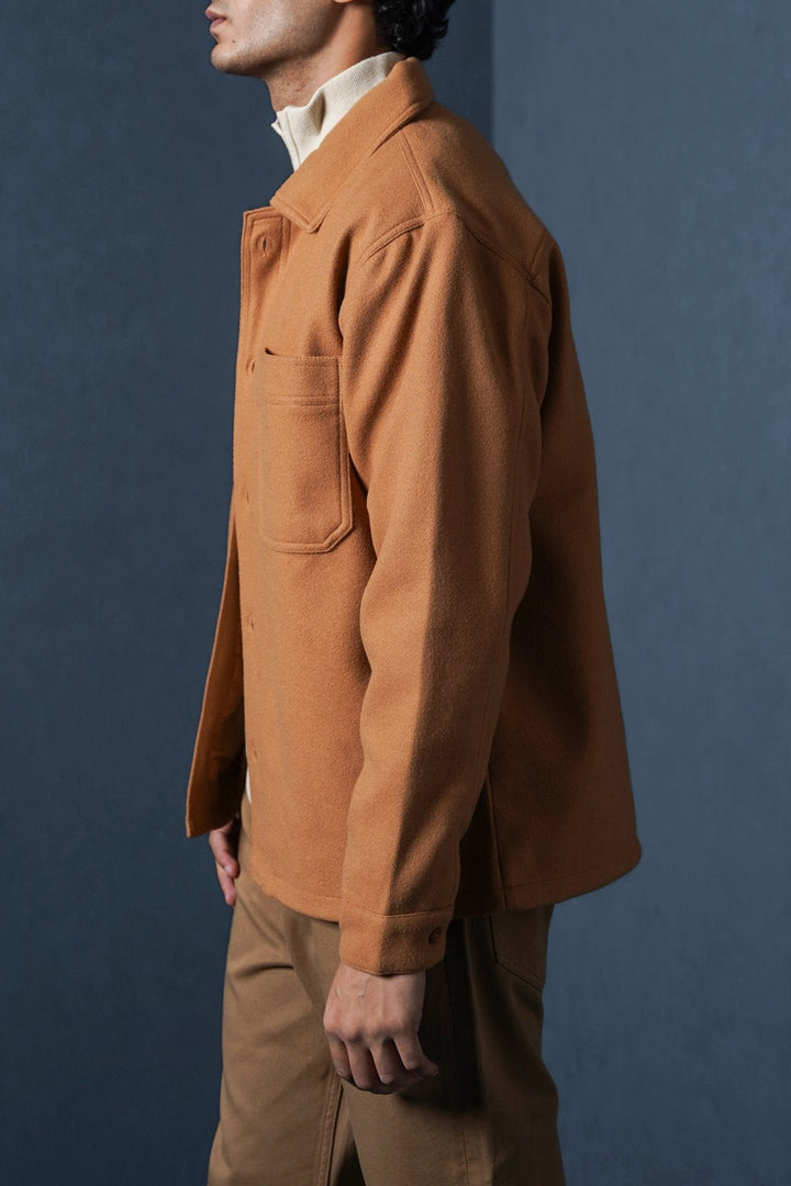 MUSTARD FAUX WOOL SHACKET