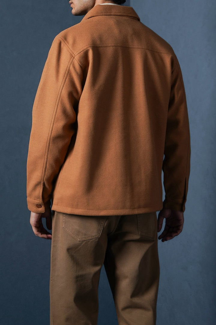 MUSTARD FAUX WOOL SHACKET