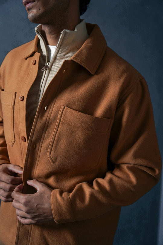 MUSTARD FAUX WOOL SHACKET