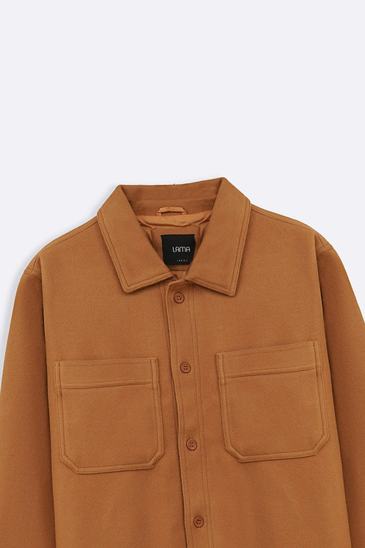 MUSTARD FAUX WOOL SHACKET