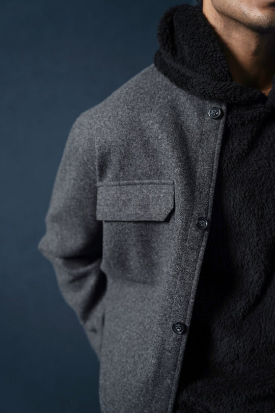 GREY WOOLEN OVERSHIRT