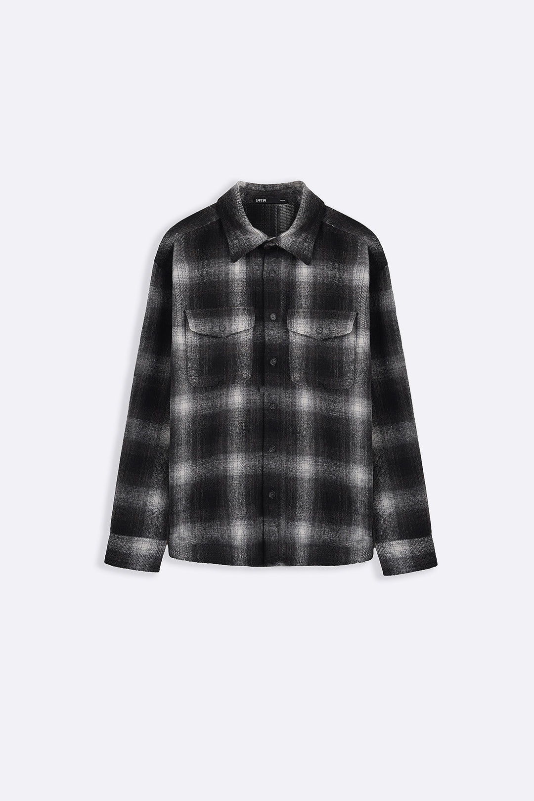 GREY PLAID FLANNEL SHACKET