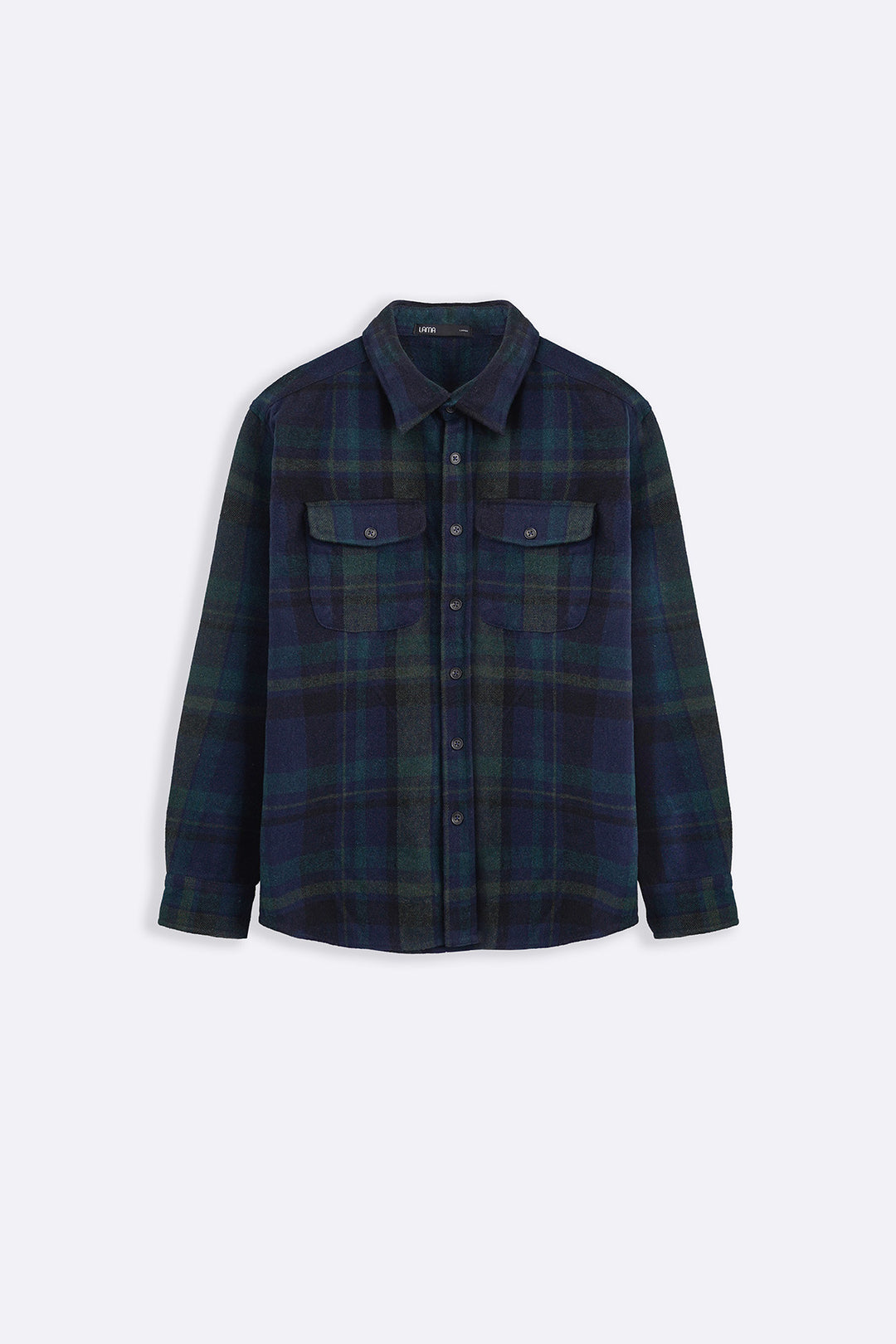 NAVY PLAID FLANNEL SHACKET
