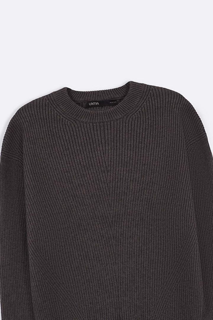 MELANGE GREY CLASSIC CREWNECK SWEATER