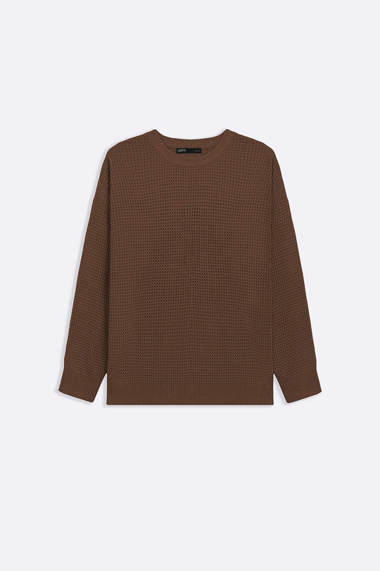 BROWN FISHERMAN SWEATER