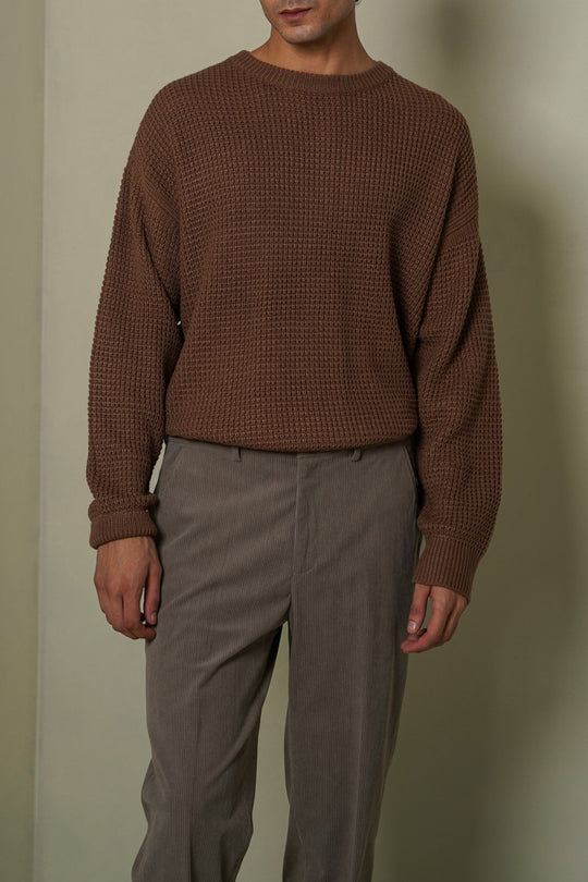 BROWN FISHERMAN SWEATER