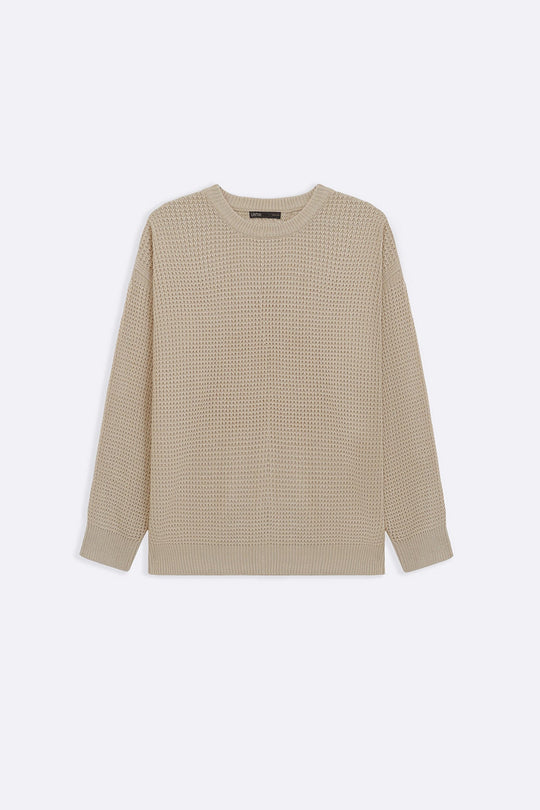 CREAM FISHERMAN SWEATER