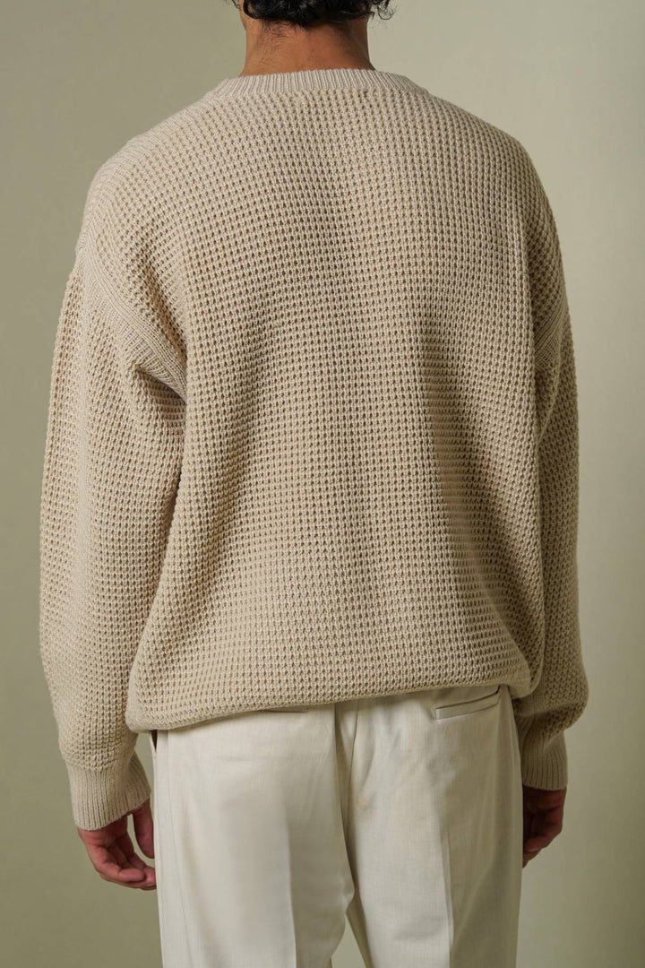 CREAM FISHERMAN SWEATER