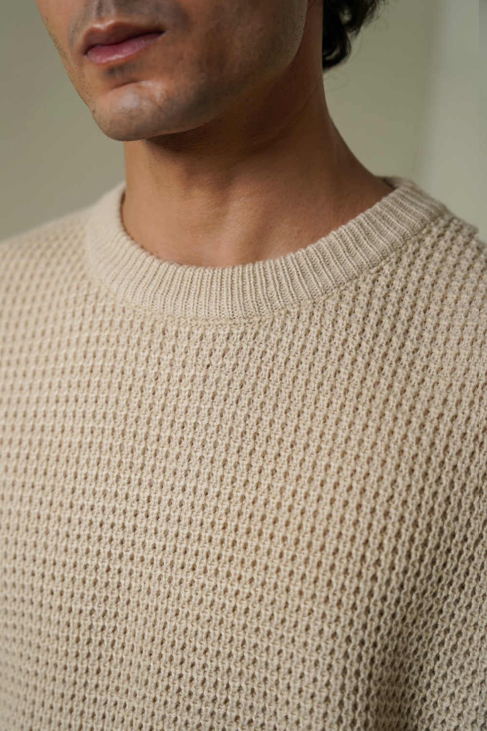 CREAM FISHERMAN SWEATER