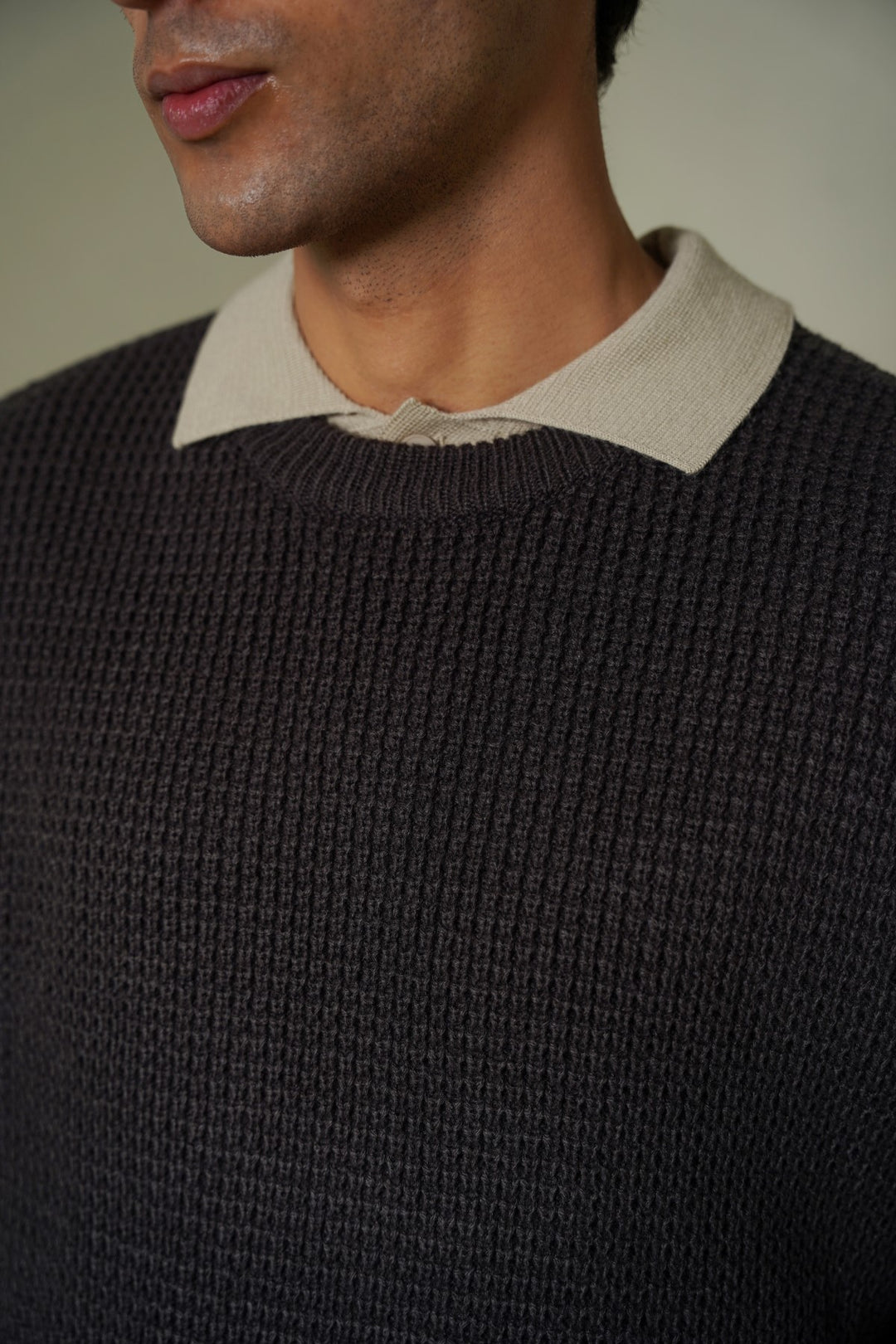 DARK GREY FISHERMAN SWEATER