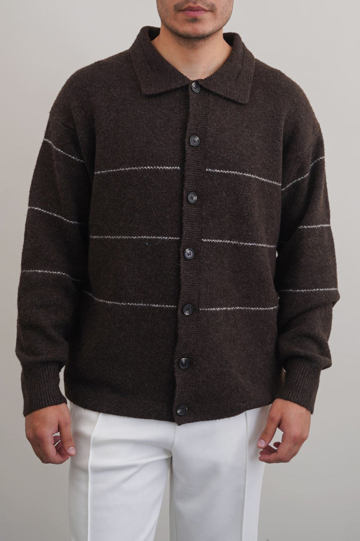 BROWN CLASSIC CARDIGAN