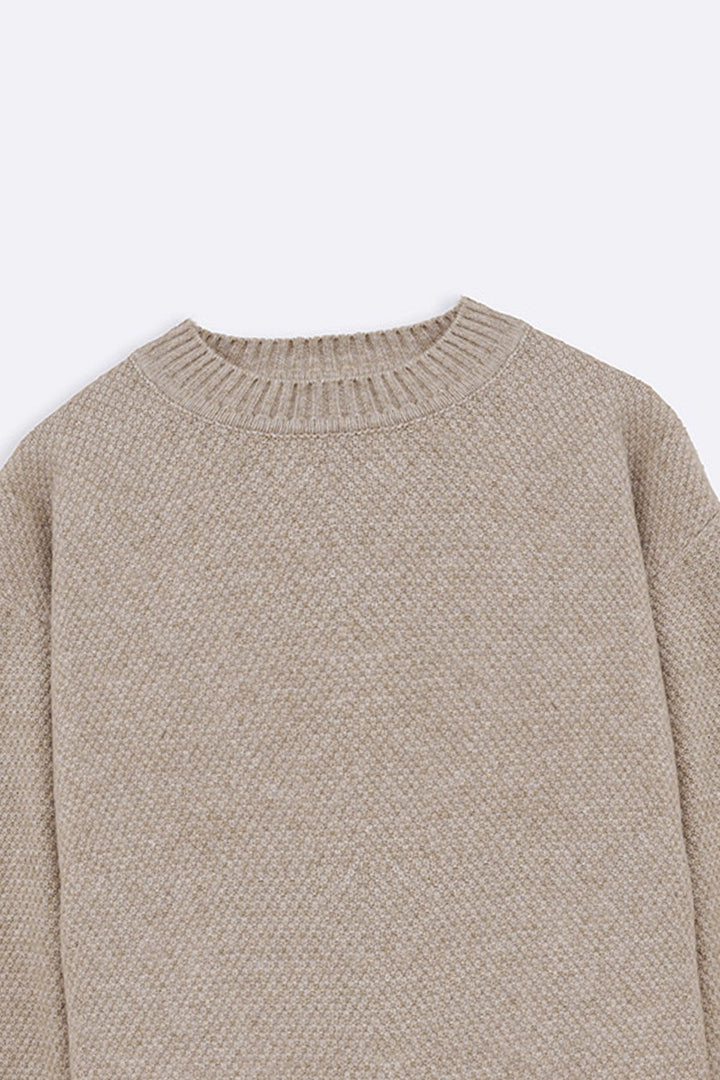 BEIGE SOFT-BRUSHED SWEATER