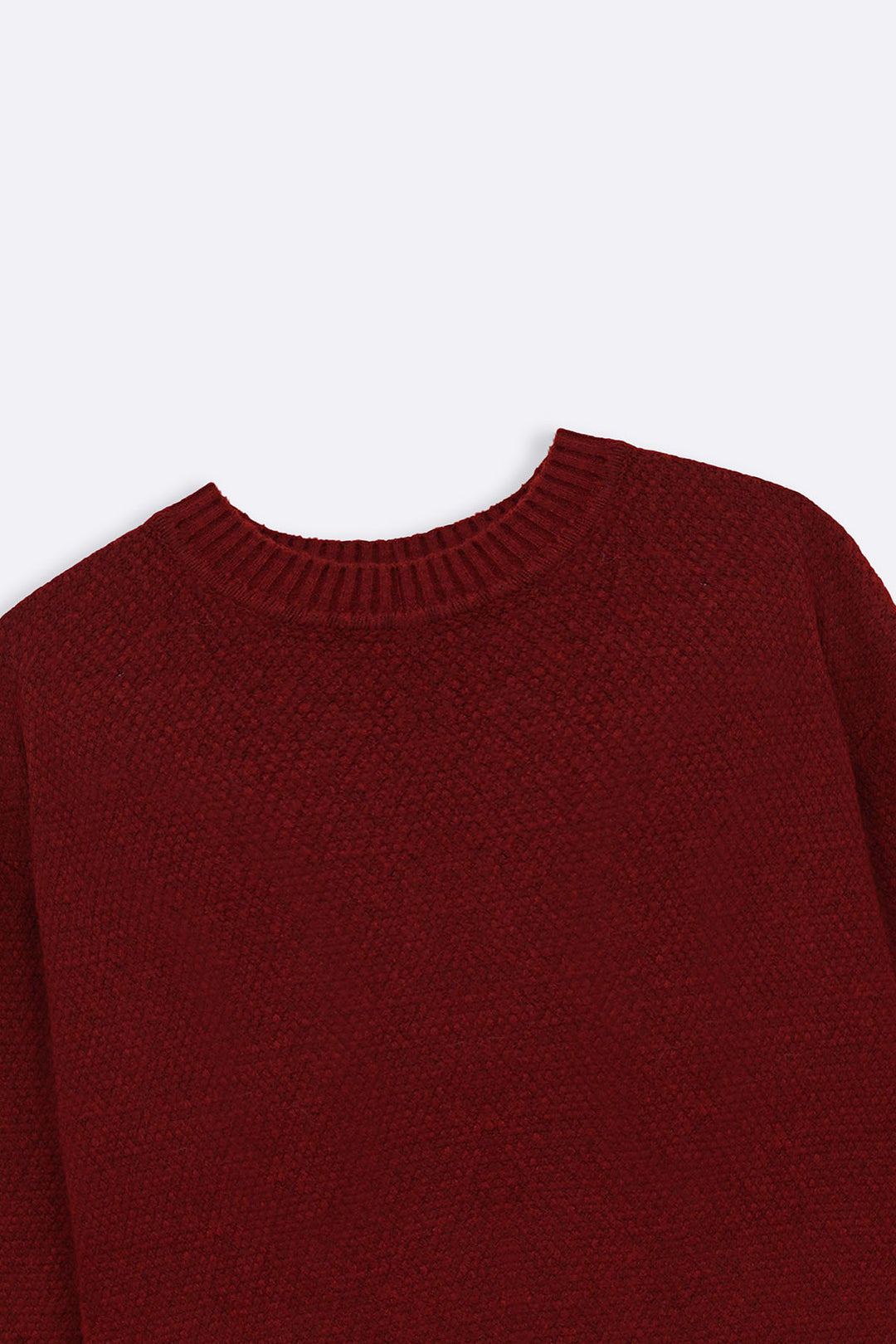 RED SOFT-BRUSHED SWEATER