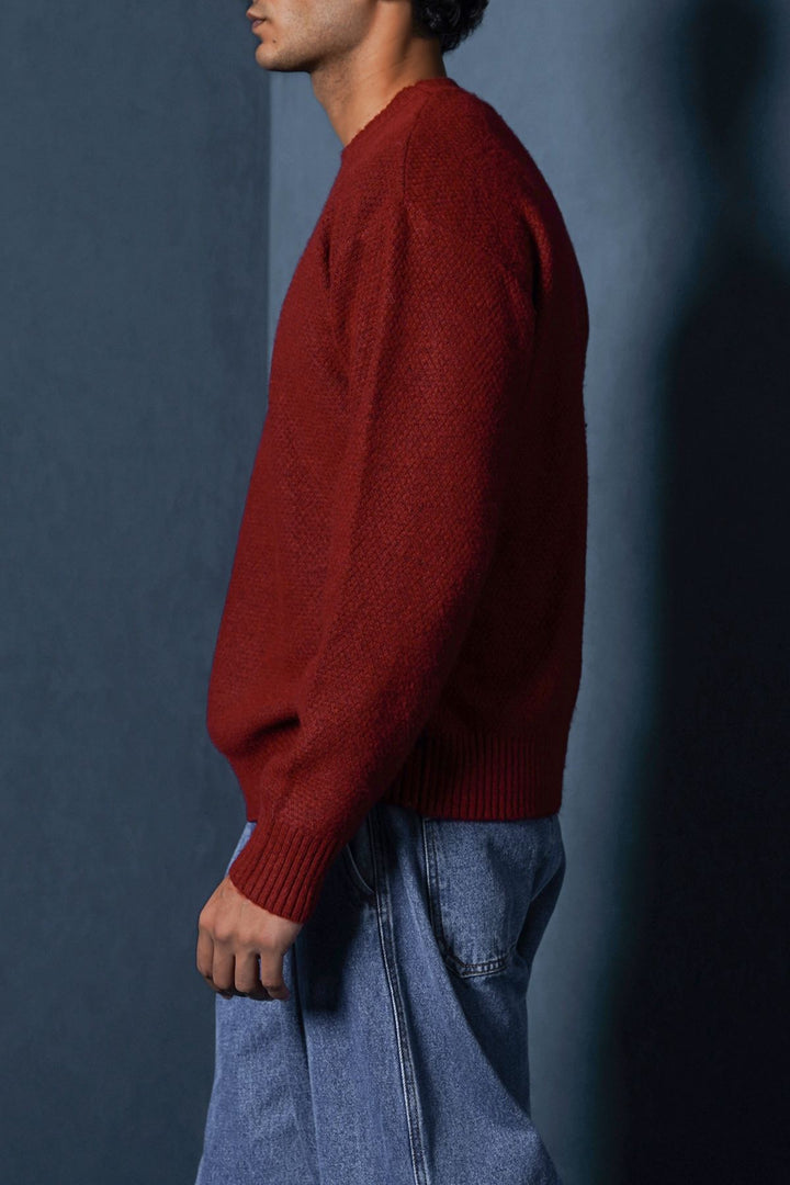 RED SOFT-BRUSHED SWEATER