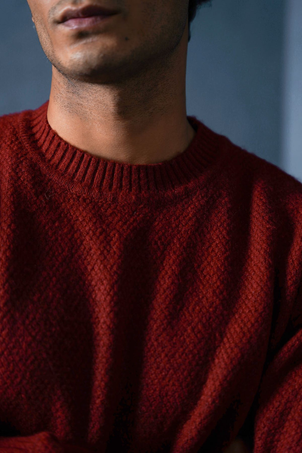 RED SOFT-BRUSHED SWEATER