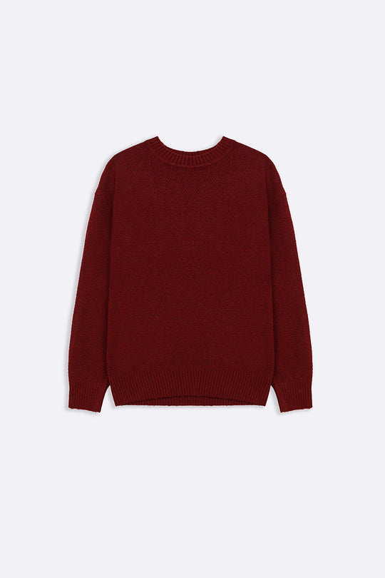 RED SOFT-BRUSHED SWEATER