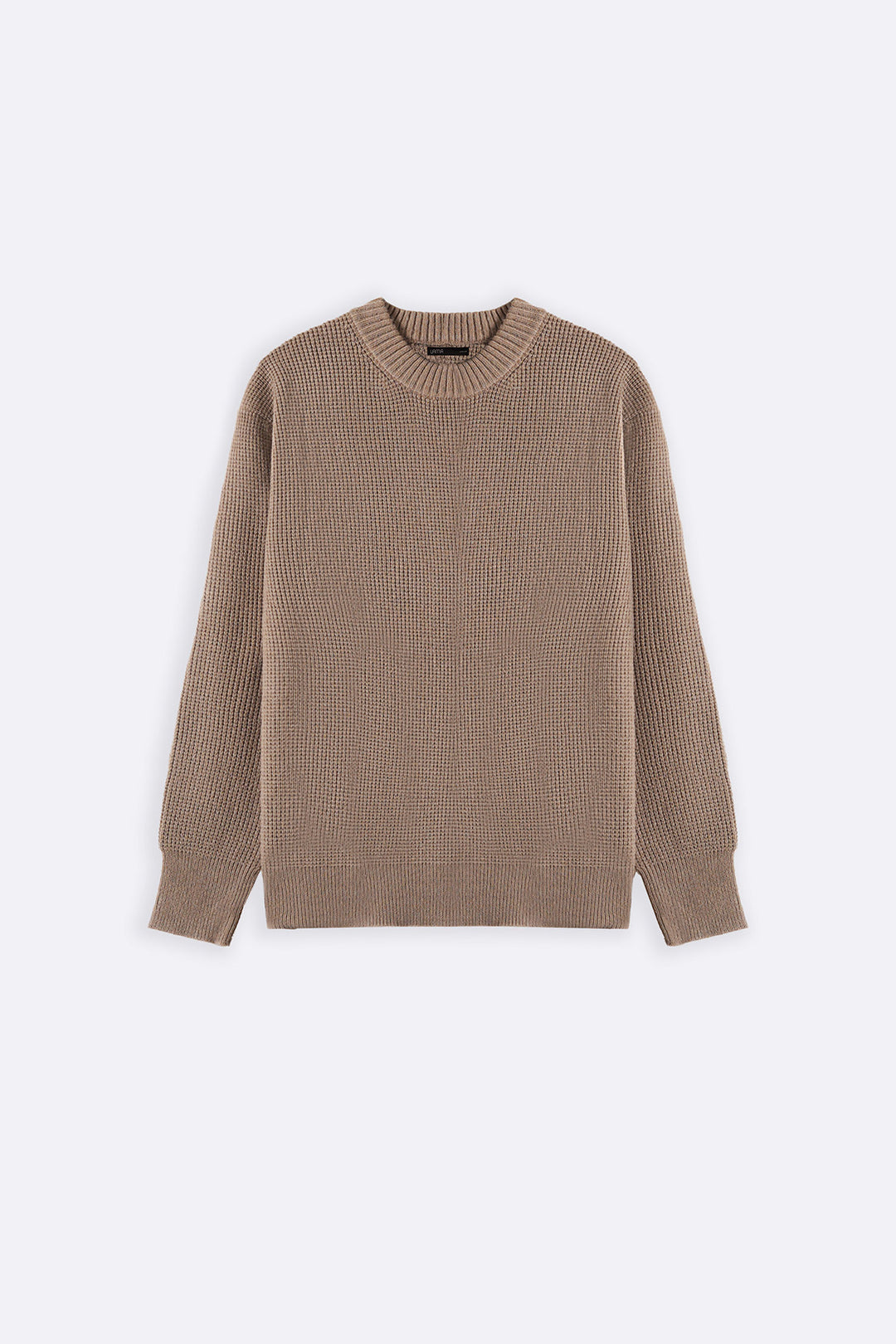 SAND WAFFLE KNIT SWEATER