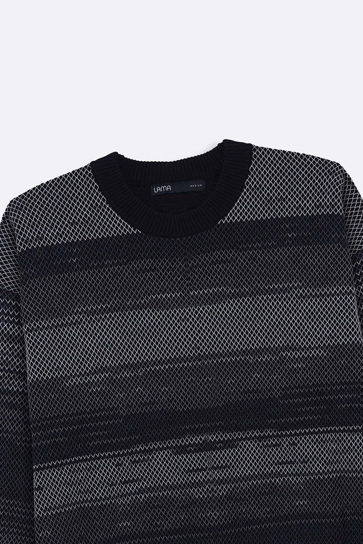 GREY BLACK GRADIENT KNIT SWEATER