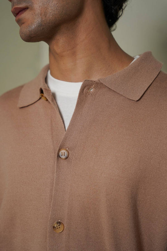 BEIGE OXFORD CARDIGAN