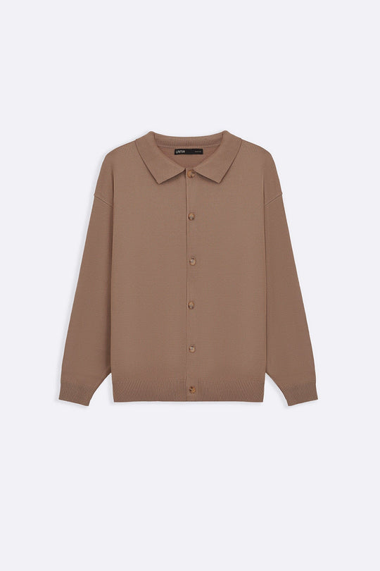 BEIGE OXFORD CARDIGAN