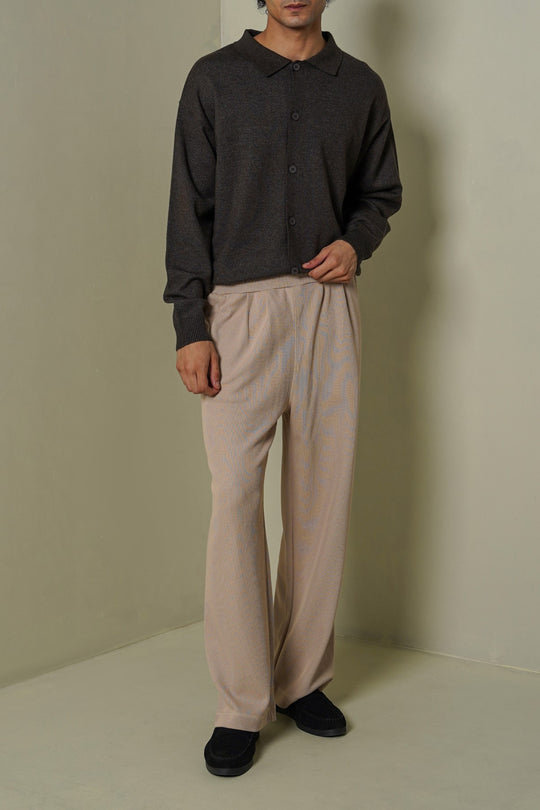 CHARCOAL OXFORD CARDIGAN