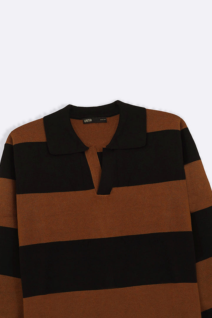 BLACK BROWN RUGBY SWEATER