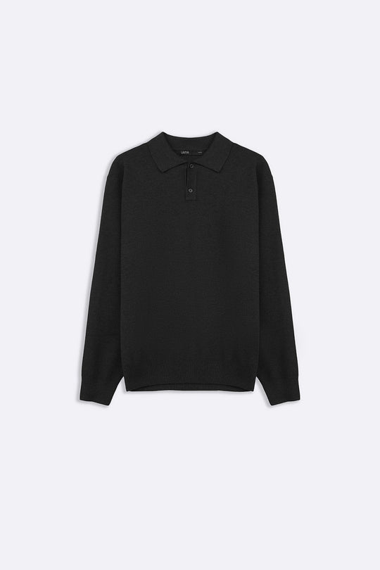 CHARCOAL ACADEMY POLO SWEATER