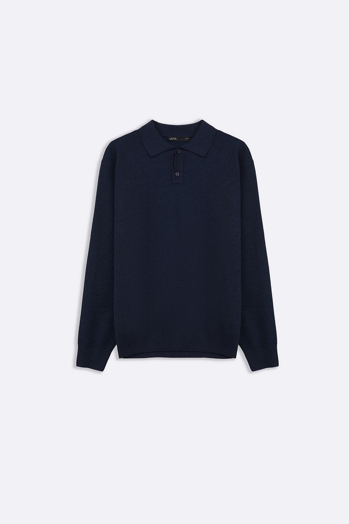 NAVY ACADEMY POLO SWEATER
